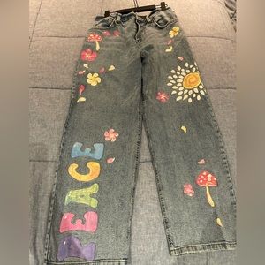 Wild Fable Retro Peace High Rise Dad Jean
